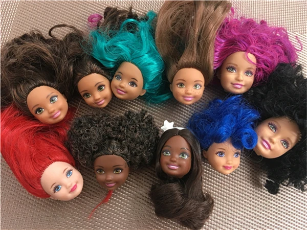 Редкая оригинальная голова куклы Келли Хороший макияж 1/6 Фиолетовый Синий волос