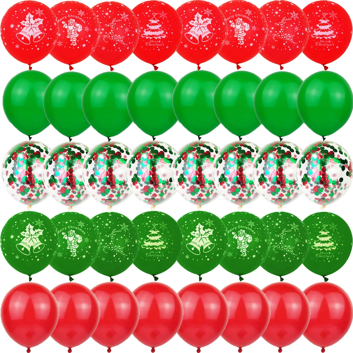 

40/20PCS Red Green Gold Betal Matte Globos Party Snowman Christmas Tree Santa Claus Printing Snowman Latex Balloons Decorations