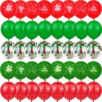4020pcs red green gold betal matte globos party snowman christmas tree santa claus printing snowman latex balloons decorations