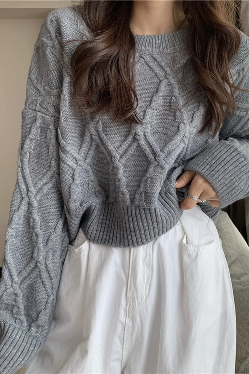 

Lazy style sweater women 2020 winter new Korean style loose short coat thickened outer long-sleeved sweater