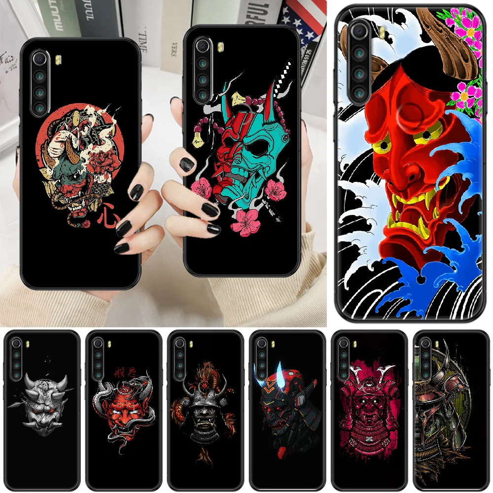 Японских самураев пластичный монтаж они маска чехол для телефона Xiaomi Redmi Note 7 7A 8 8T
