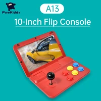 powkiddy a13 10 inch flip retro game console double ps1 classic arcade joystick video playback simulator children men gift
