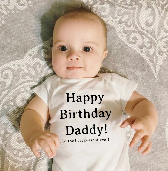Комбинезон унисекс хлопковый с надписью I'm The Best Present Ever на день рождения для