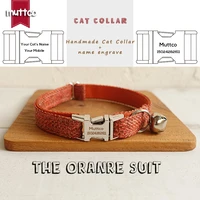 muttco retailing handmade engraved metal buckle cat collar the orange suit gentleman pet products personalized id ucc069