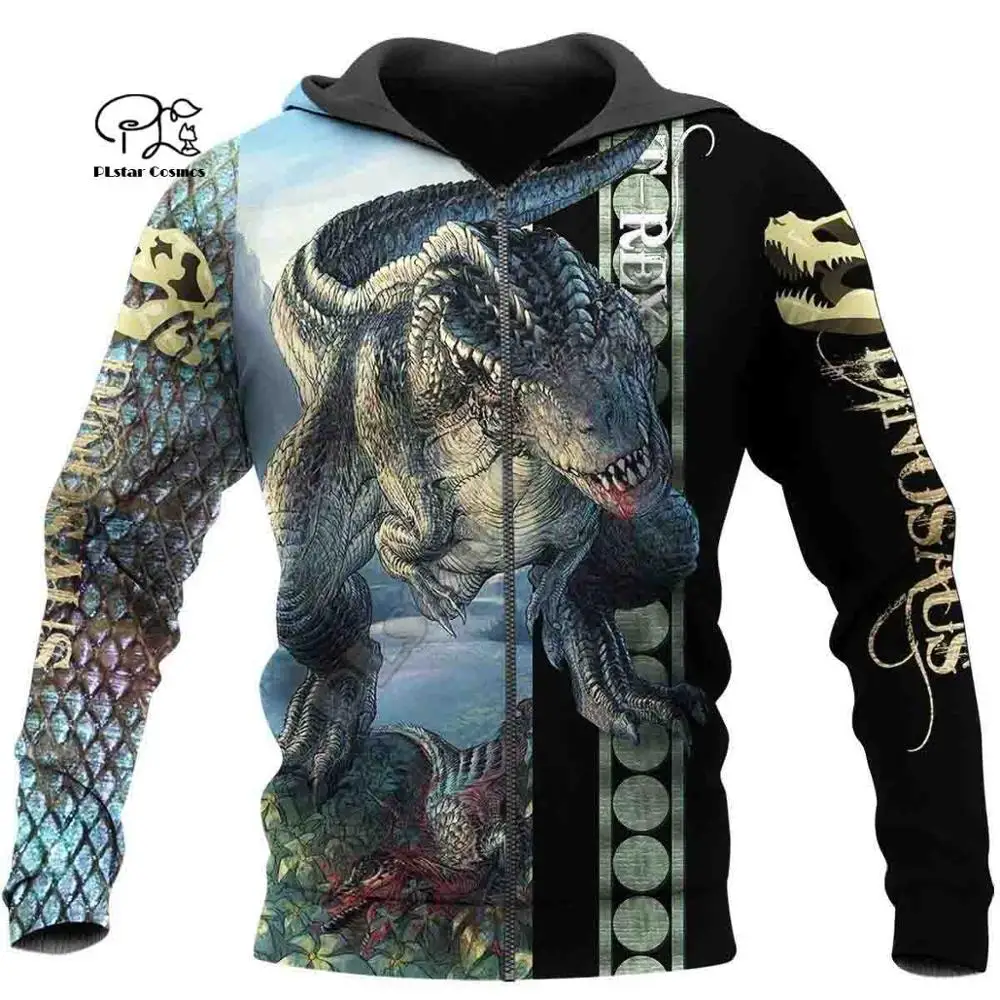 

PLstar Cosmos 3DPrint Hunter hunting Dinosaur Animal Unisex Harajuku Streetwear Man/Woman Funny Hoodies/Sweatshirt/Jacket/-a17