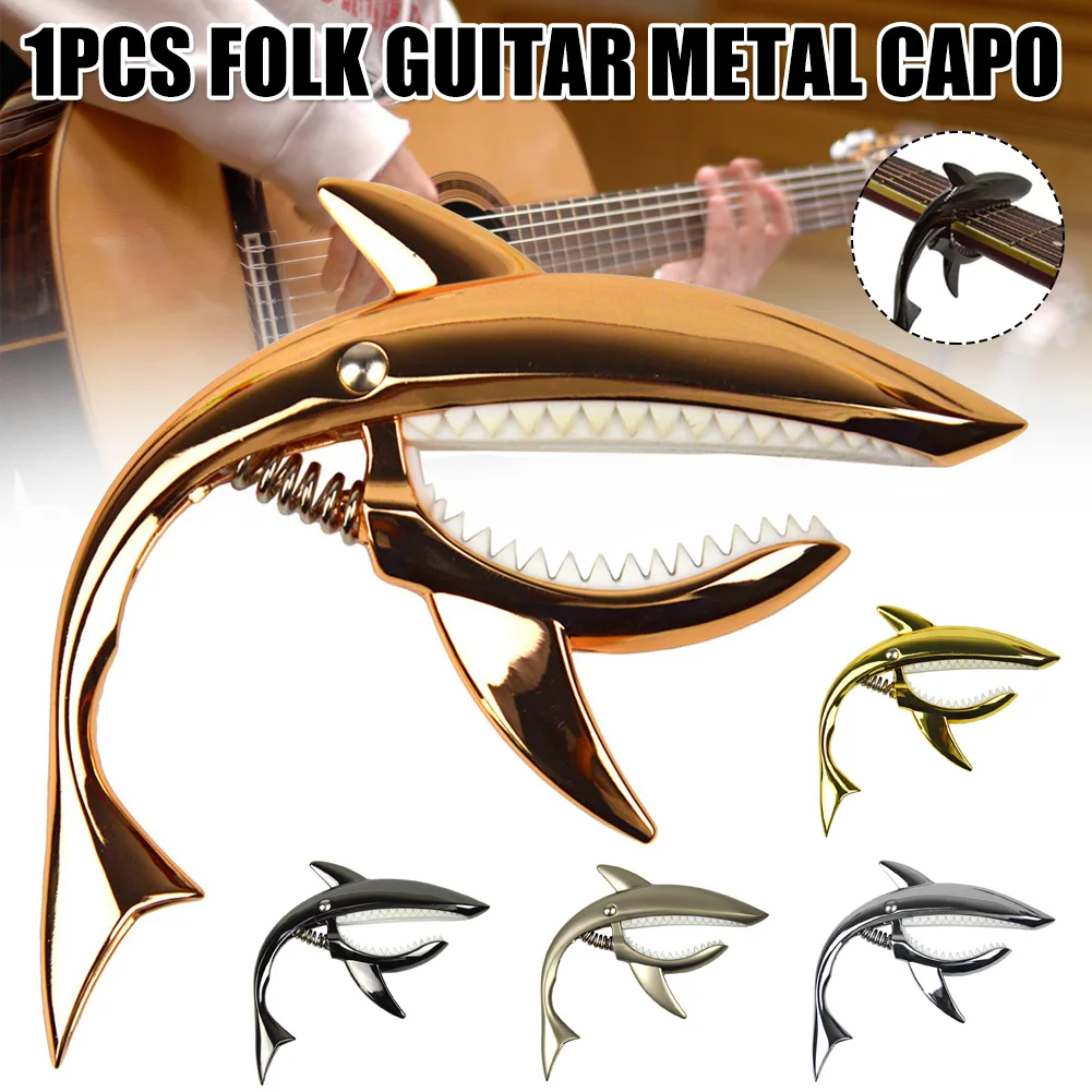 

Metal Guitar Capo Shark-shaped Capo for Acoustic and Electric Guitar with Good Hand Feeling EDF88