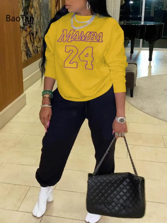 

Oversized Crewneck Sweatshirt Winter Clothes Women Letter Long Sleeve O-neck Hoodies Women