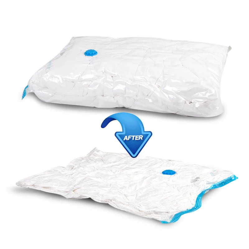 Домашний удобный вакуумный мешок для хранения одежды с клапаном Прозрачный