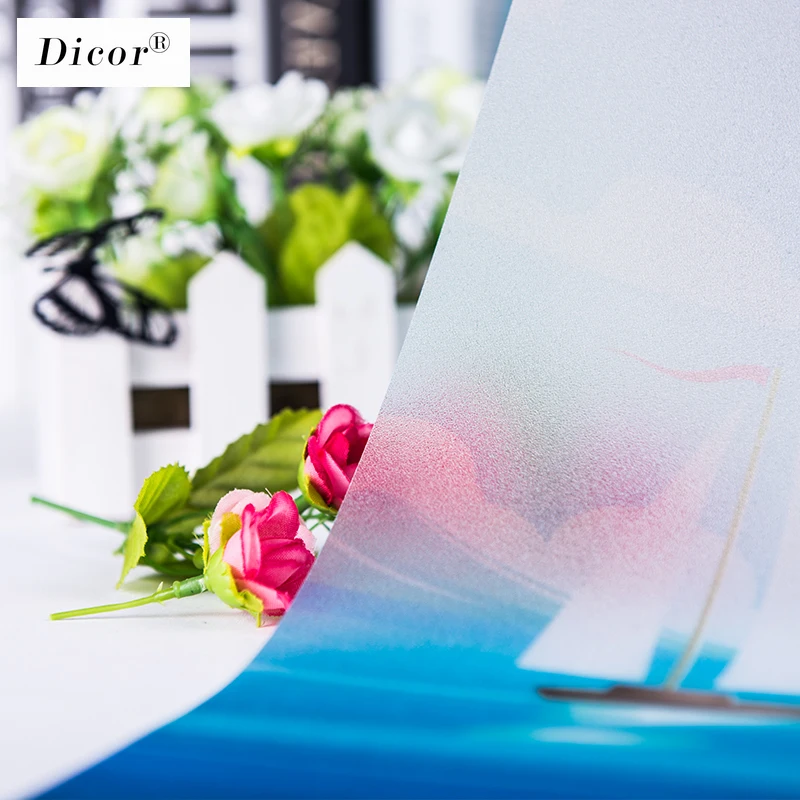 Заказная витражная статическая пленка для окна матовая непрозрачная