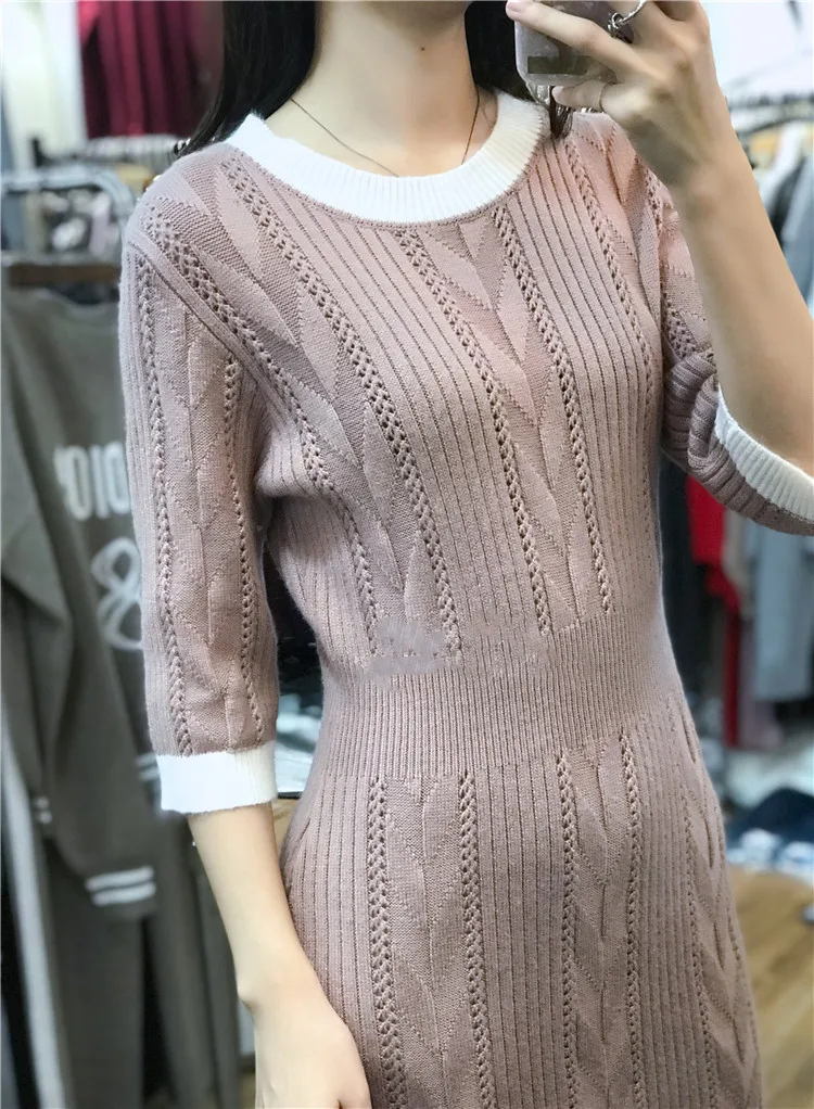 Vestidos mujer, платье из натуральной шерсти, Vadim, Кашемировое вязаное платье, женская мода, с длинной талией, цветная подходящая сумка, бедра, новинка