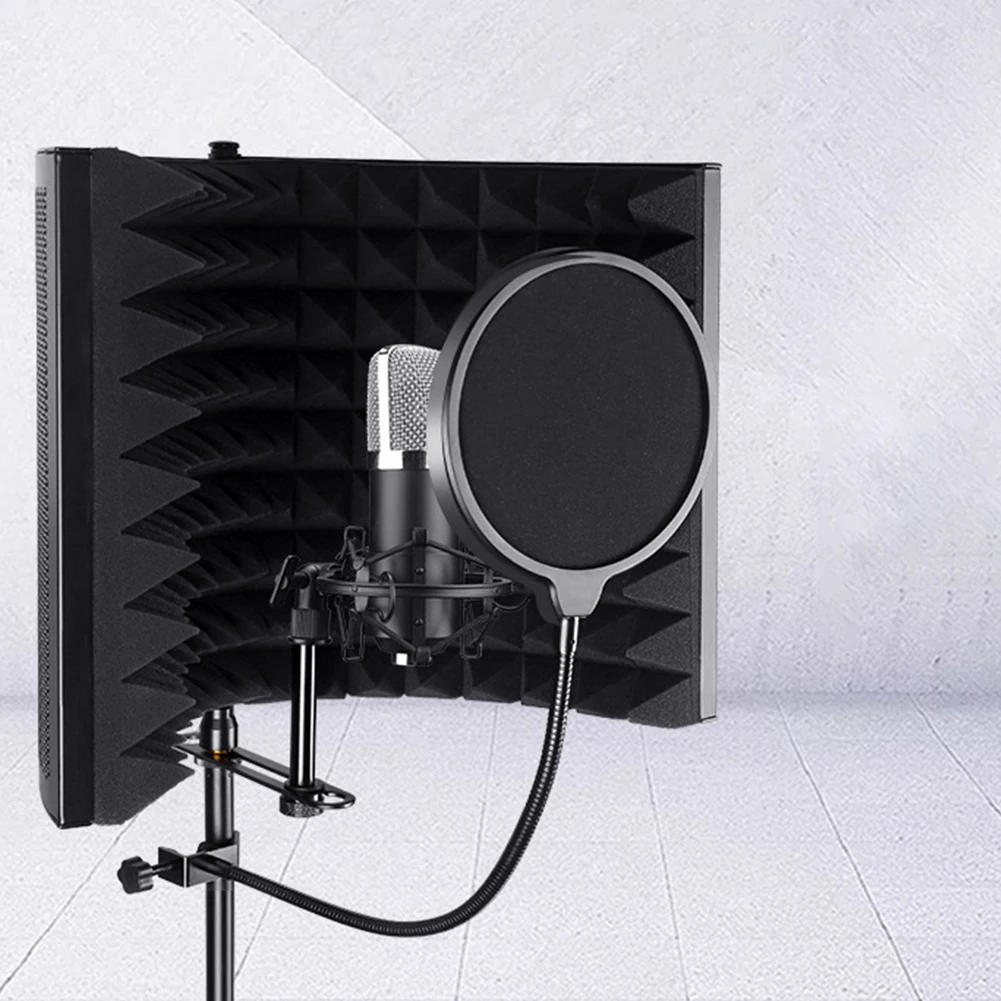 Foams Panel Sound Absorber Studio Recording Foldable Filter Microphone Noise Reduction Professional Windscreen Isolation Shield