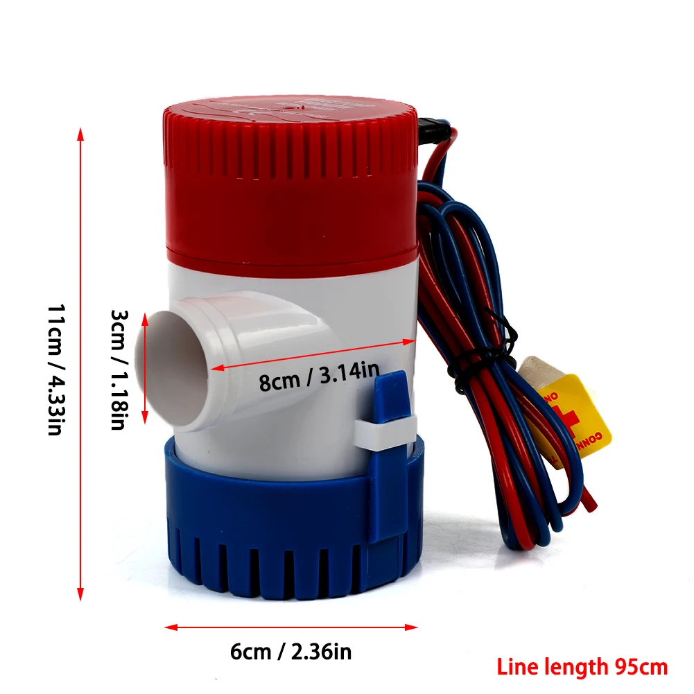

Electric Marine Submersible Bilge Sump Water Pump 1100GPH 12V With Switch For Boat Submersible Water Pump Bilge Sump