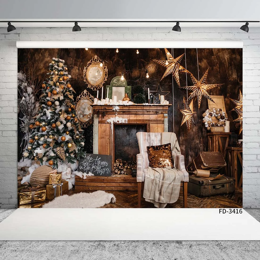 

Рождественская елка винтажный деревянный дом камин фон фотобудка декор для новорожденных фон для фотосъемки реквизит для фотостудии