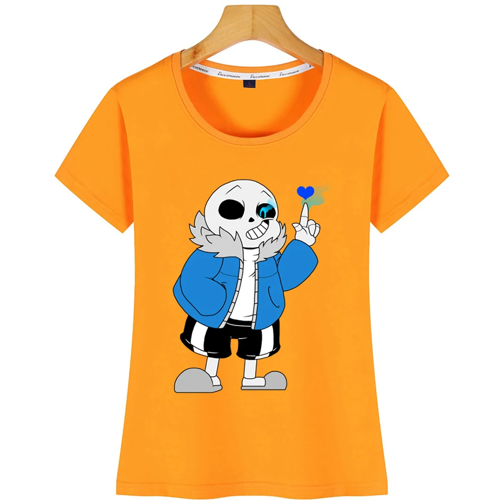 Топы футболка женская Undertale Sans Game Модная хлопковая с надписями | Женская одежда