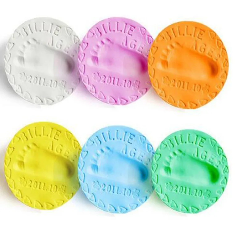 Soft Clay DIY Newborn Baby Souvenirs Hand Print Footprint Non-Toxic Clay Kit Casting Parent-Child Hand Ink Pad Fingerprint Toys