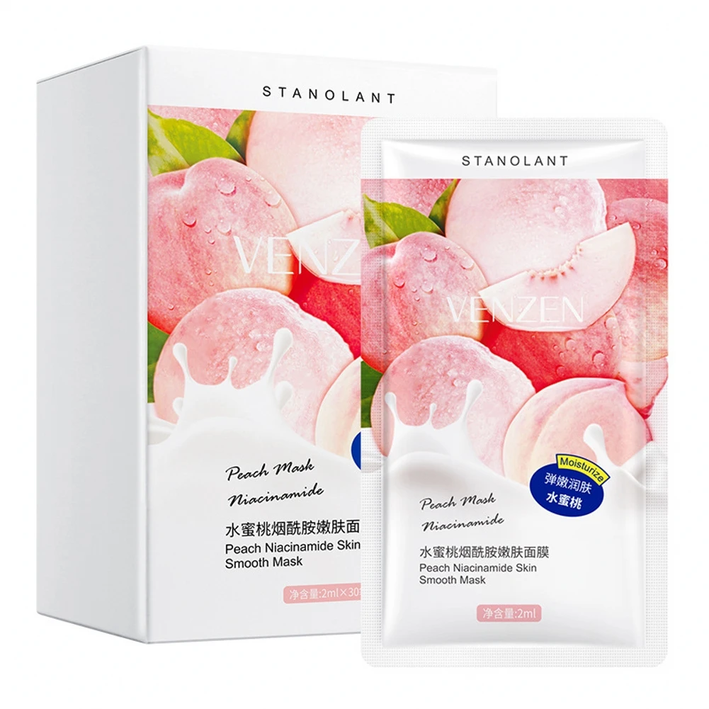 

30Pcs Peach Nicotinamide Facial Mask Moisturizing Firming Skin Brightening Complexion Facial Mask Skin Care Products