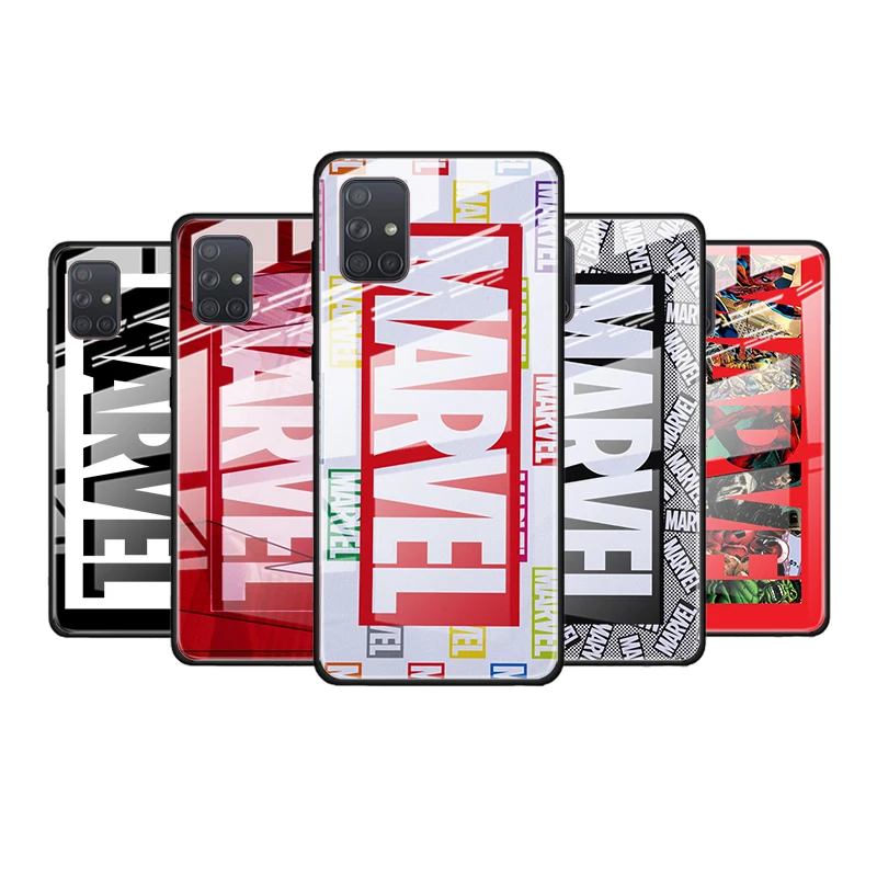 

Marvel logo cool for Samsung Galaxy S21 Ultra A71 A51 4G 5G A91 A81 A41 A31 A21 A11 A01 Tempered Glass Phone Case