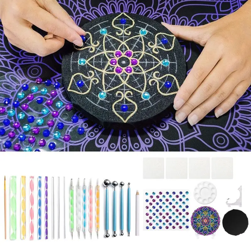

27Pcs Mandala Dotting Tools Kit Stencil Painting Tools Stylus Paint Tray for Canvas Rocks Crafting Drafting Art Supplies