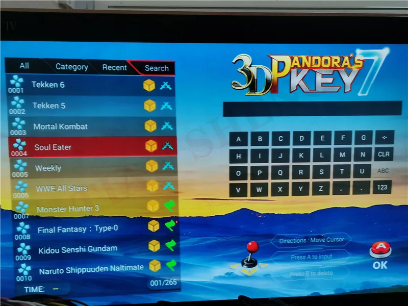 3D PD Key 7 мульти игровая материнская плата 2650 в 1 Домашняя версия 1 или 2 плеер Видео игровая доска