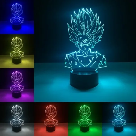 H VCity 3D ночник Dragon Ball серии Goku мультфильм рисунок Touch беспроводной USB лампа атмосферное освещение домашний магазин стол современный декор - Испускаемый цвет: H
