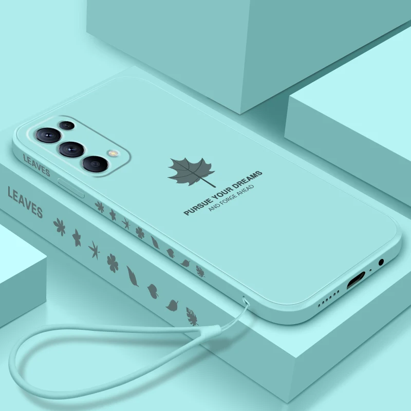 Чехол для OPPO Reno 5 6 Pro Plus мягкий жидкий силиконовый чехол с кленовыми листьями 4 Reno5