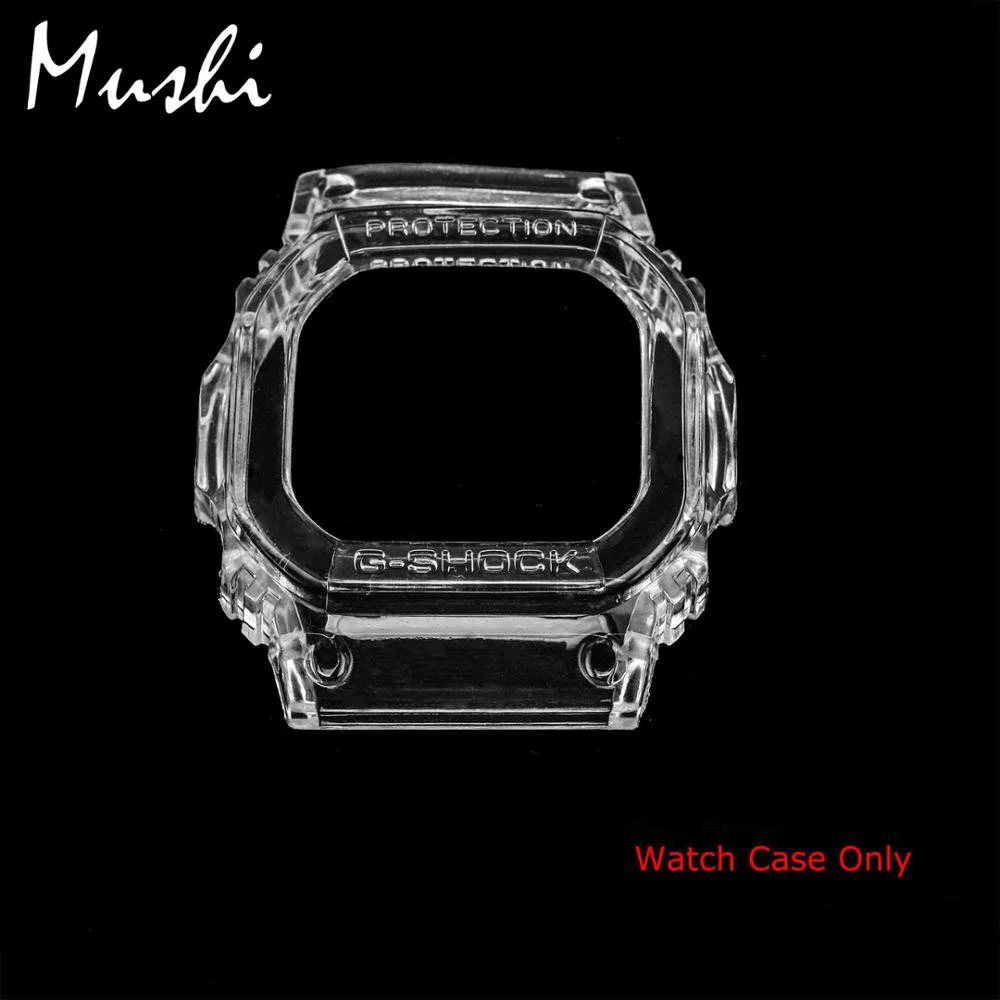 Watch Case Часы Ms ремешок для Casio DW-5600 GWX-5600 GW-5000 прозрачный Для мужчин часов булавки ремешок с пряжкой для часов, коробка для часов+ инструмент - Цвет ремешка: Watch Case