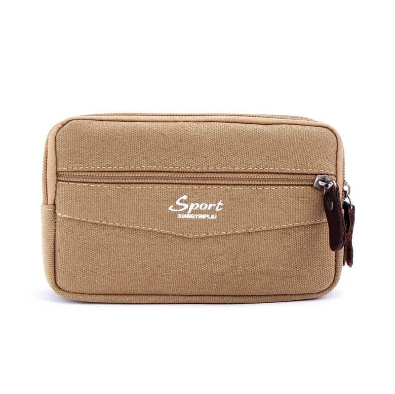 

Multi-function Canvas Fanny Pack for Men Outdoor Money Keys Cards Phone Coin Waist Belt Bags Sport Casual Zipper Purse Hot Sale