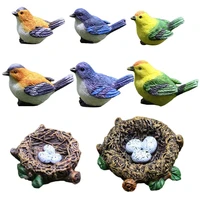 mini cute bird figurines resin robin birds garden statues small animal model ornaments decoration for lawn yard patio decor