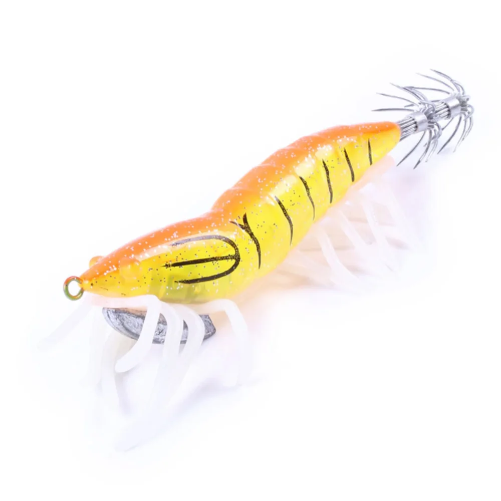 

3D Eyes Luminous Squid Jigs Sea Fishing Lure 10cm 13g Artificial Hard Fake Bait Squid Hook Octopus Saltwater Winter Fishing
