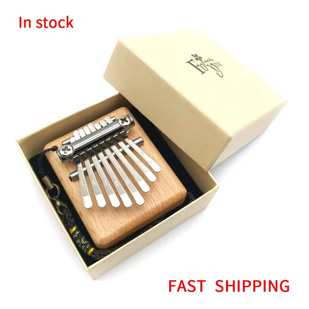 

Thumb Piano 8-Tone Mini Kalimba Finger Piano Portable Music Instrument African Thumb Whole Board Wood Kalimba Piano Best Gift