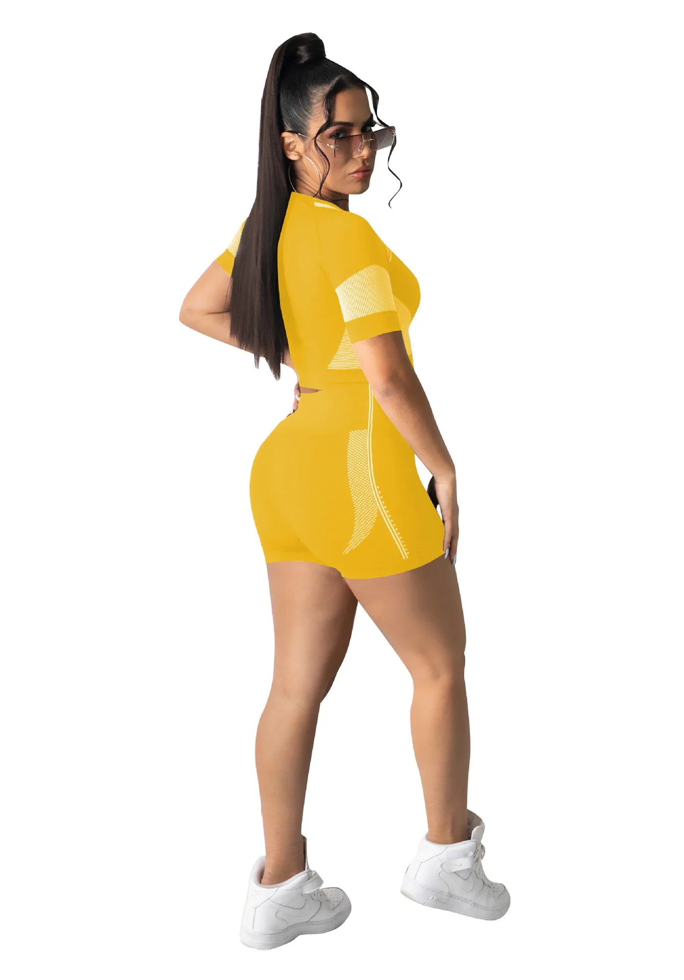 

Womens Tracksuits Summer Two Piece Set Short Sleeve Shorts Sportswear Leisure Home Sports Running Fltness Clothes