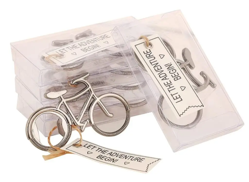 

Bike Bottle Opener Party Favor Wedding Baby Shower Present Bicycle Keyring Gift Box With Vintage Design Craft Decor 50pcs/Lot