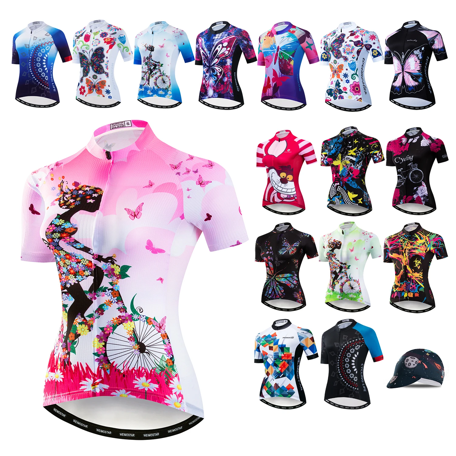 

Велосипедные майки летние с коротким рукавом Велоспорт Джерси для женщин команды для верховой езды MTB велосипед Джерси рубашки Топ розовый ...