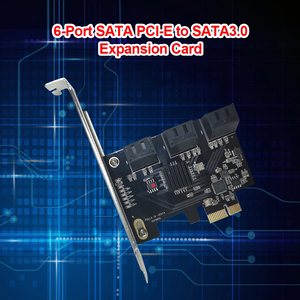 

PCE8SAT-M01 SATA PCIe Adapter 6 Ports SATA III to PCI Express 2.0 X1 Controller Expansion Card Support for PCIE X2 X4 X8 X16