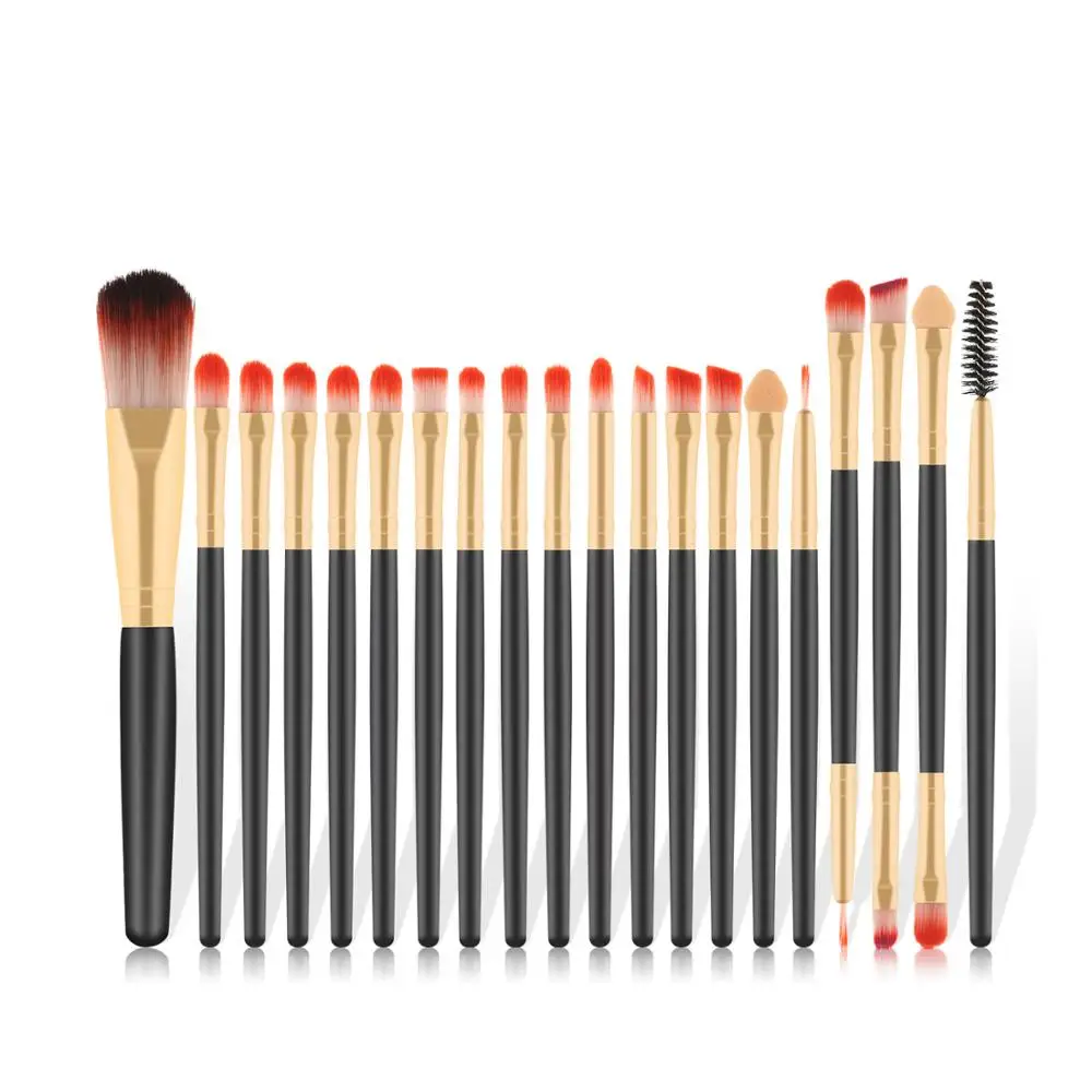 20 шт. набор кистей для макияжа глаз с деревянной ручкой|Аппликатор теней век| |