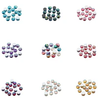 20pcs multicolor shell shape 10mm round resin rhinestone flat back base cabochons for diy jewelry making accessories supplies