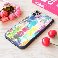 for iphone hawaiian pineapple pattern tropical watercolor print soft matt apple iphone case