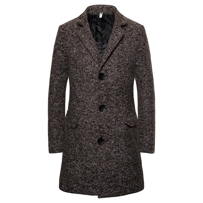 

Pop British Style Woolen Coat Men Slim Fit Trench Coat Long Men Wool Blend Jacket Single Breasted Casual Male Overcoat