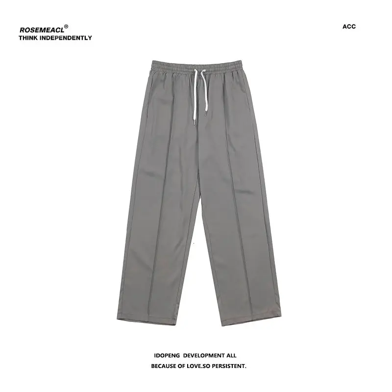 

Summer Thin Wide-leg Pants Men's Fashion Casual Pants Men Streetwear Korean Loose Straight Ice Silk Pants Mens Trousers M-2XL