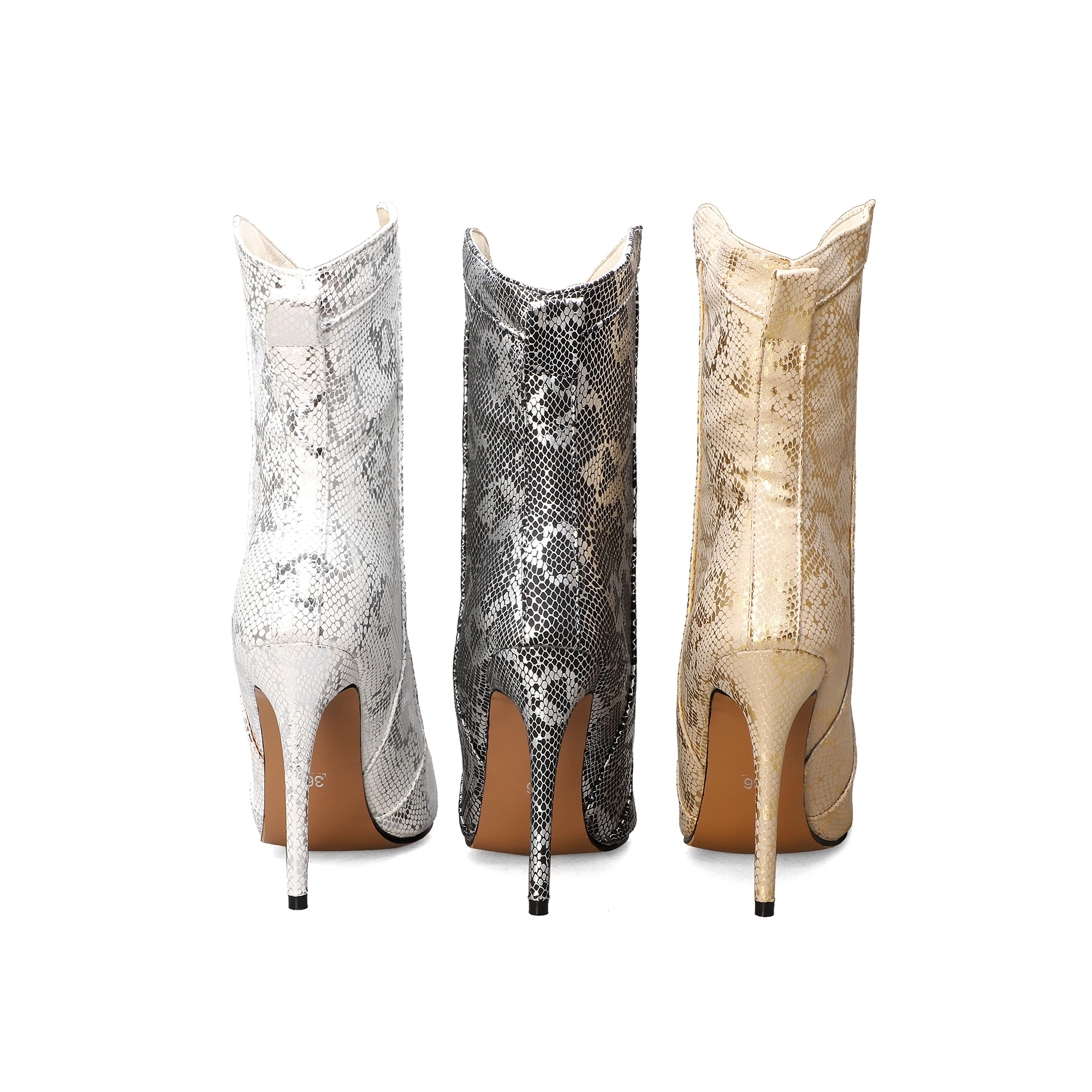 Оригинальные новые зимние женские ботильоны Intention из змеиной кожи элегантные