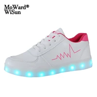 size 30 41 glowing sneakers for children boys girls luminous shoes with light up sole kids lighted led slippers with usb charged