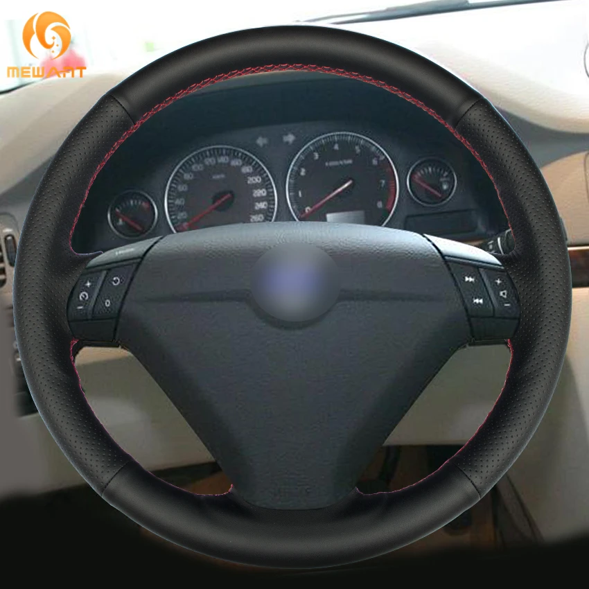 MEWANT черный чехол рулевого колеса автомобиля из натуральной кожи для Volvo S80 2004 2005