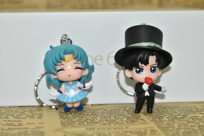 6 шт./компл. аниме Сейлор Мун Фигурки игрушки брелок кулоны куклы аксессуары для