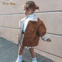 fashion baby girl boy winter jacket corduroy fur thick infant toddler child warm coat baby outwear high quality clothes 1 5y
