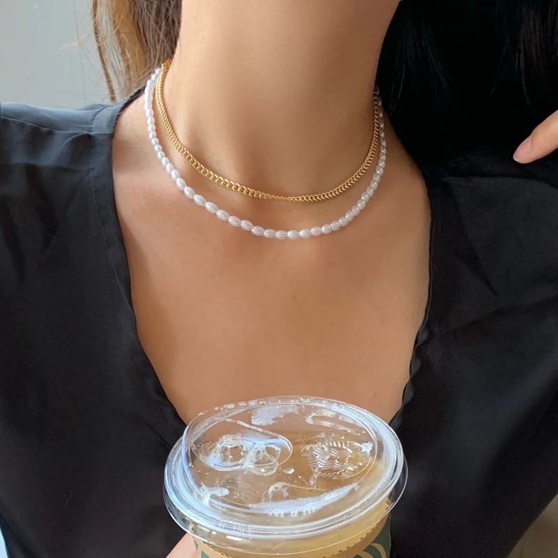 

Mihan Fashion Jewelry Simulated Pearl Choker Necklace 2021 New Design Elegant Chain Necklace For Girl Women Party Gifts