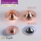 Оптоволоконные лазерные насадки Startnow OEM D32mm Raytools WSX Precitec, хромированные однослойные насадки для лазерной режущей головки