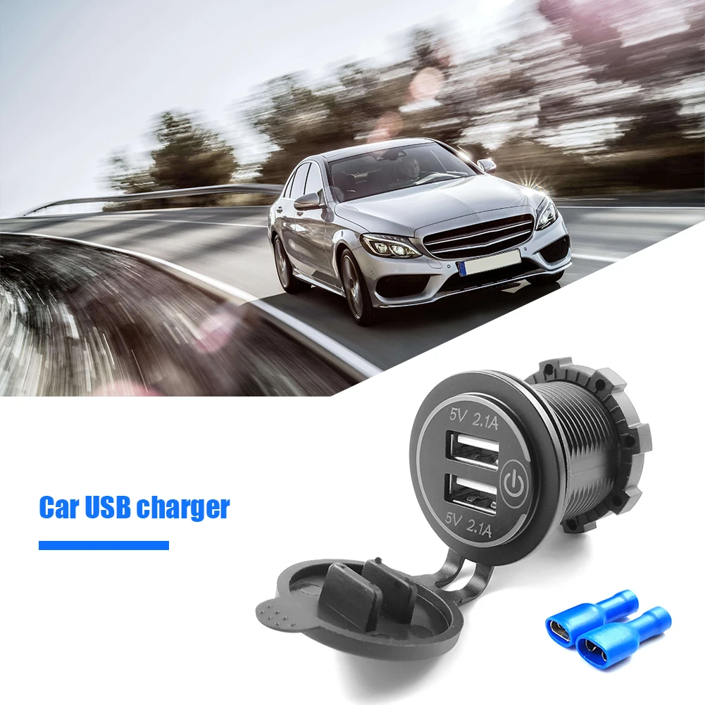 

P15-S Mobile Phone Adapter Car Charger Waterproof Dual USB Car Charger Socket Car Adapter Charger Cigarette Lighter