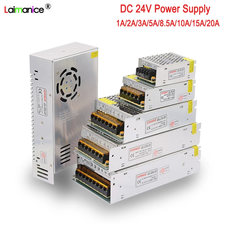 DC24V 1A 2A 3A 5A 8.5A 10A 15A 20A 30A переключатель Питание адаптер трансформатор AC110V-220V до 24V Драйвер для Светодиодные ленты светильник
