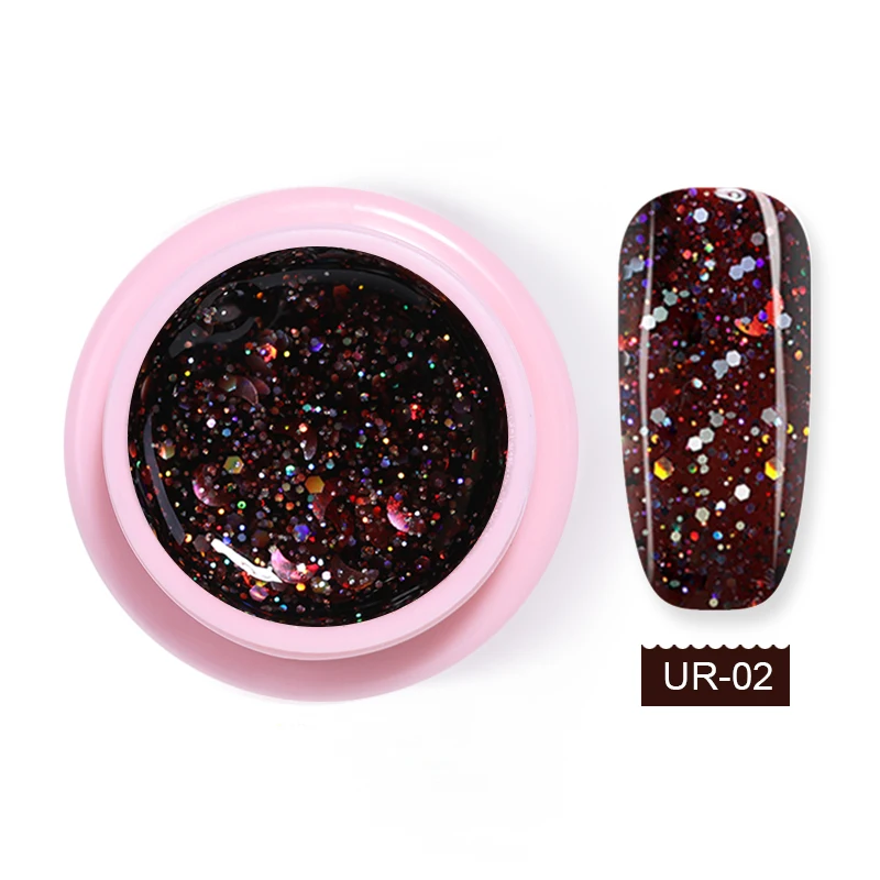 5ml UR -02 UR SUGAR Золотой Серебряный гель для ногтей с блестками лак Звезда Луна бабочка замачивать УФ светодиодный гель покрытые лаком ногти искусство маникюрный лак - Цвет: 5ml UR -02