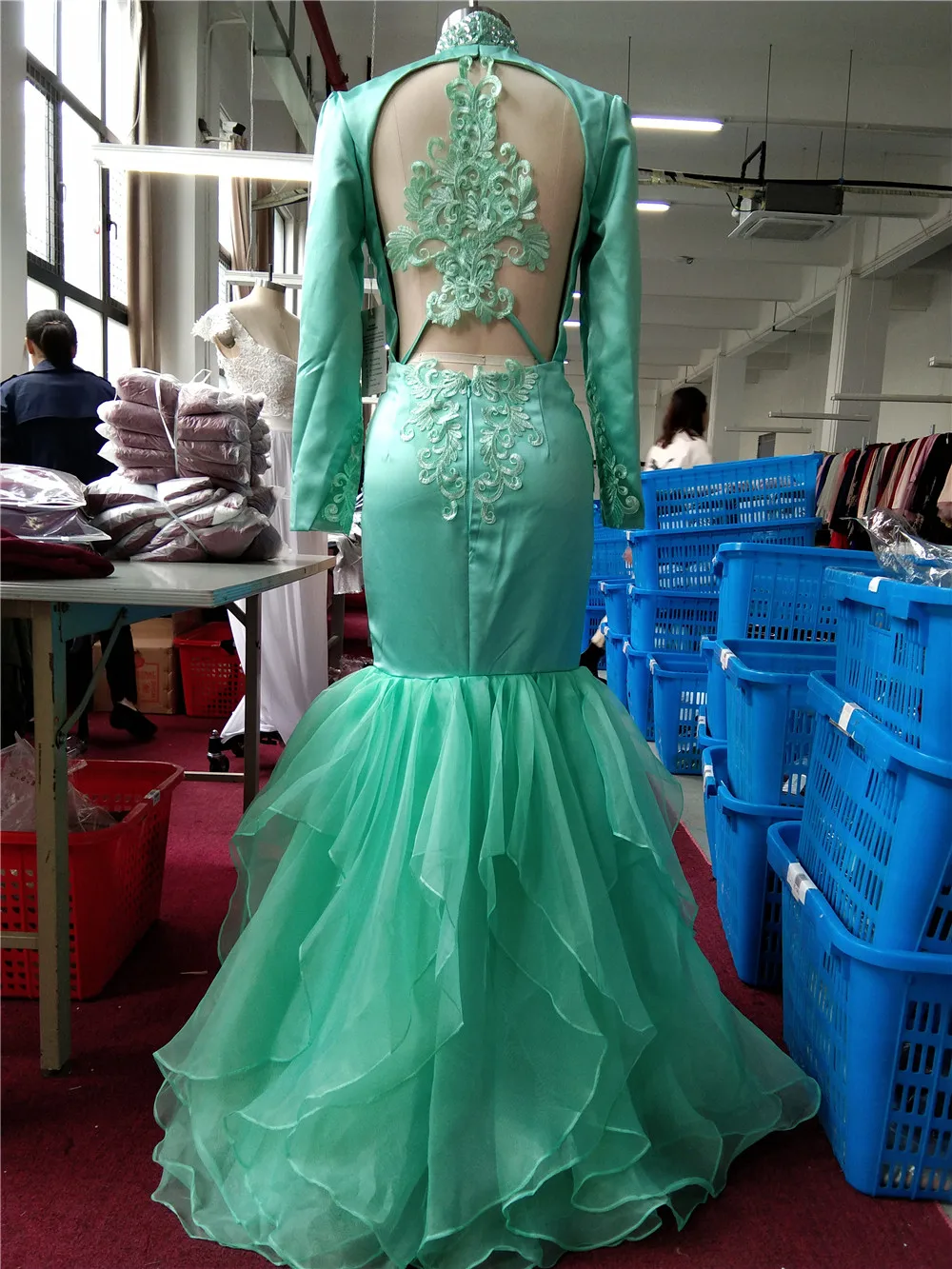Vestidos De Gala, сексуальное длинное платье с открытой спиной для выпускного вечера, великолепные многоуровневые платья с оборками внизу, платья для выпускного вечера с v-образным вырезом, вечерние платья